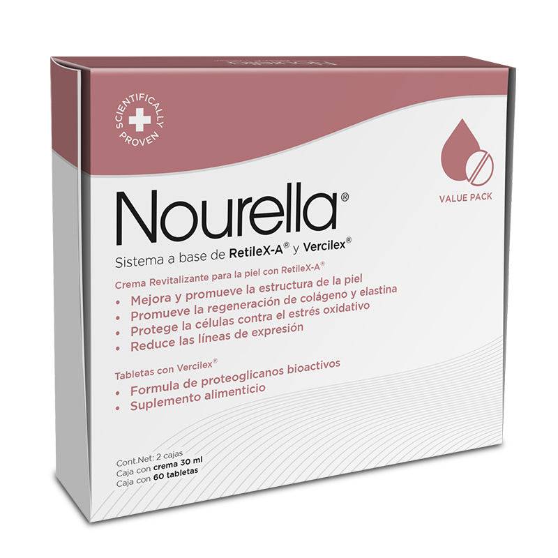 Nourella tratamiento dual 60 tabletas + crema 30 ml - DermaOnline by Provederma